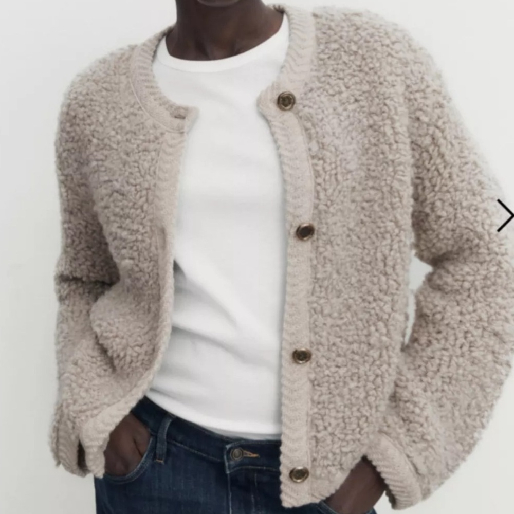 Massimo Dutti Boucle Cardigan NWT